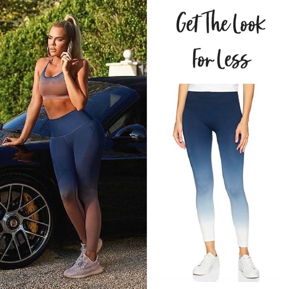 Khloe Kardashian Blue Ombre Workout Leggings